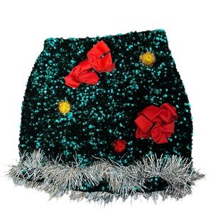 Love on a Hanger Red and Green Sequin Skirt